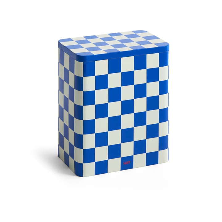 Bote Tin Container large - Blue-off white - HAY