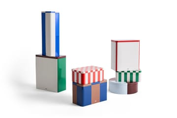 Bote Tin Container medium - Black-off white - HAY