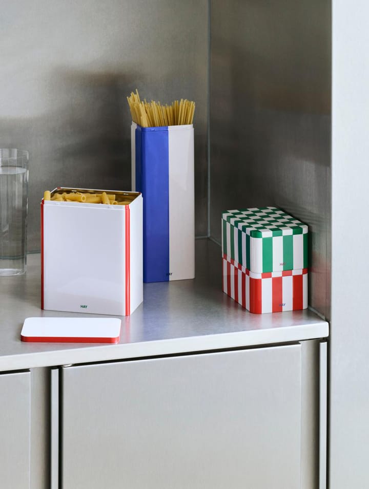 Bote Tin Container medium, Black-off white HAY