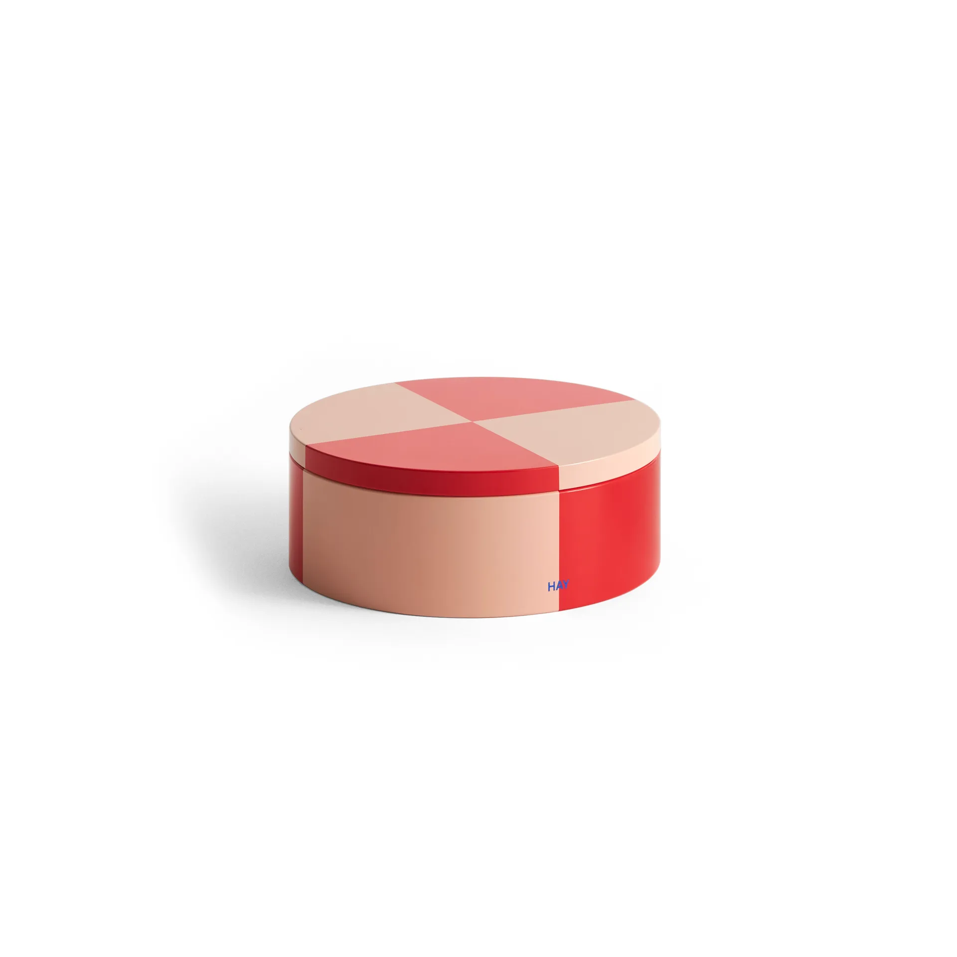 Bote Tin Container, Round red-soft pink HAY