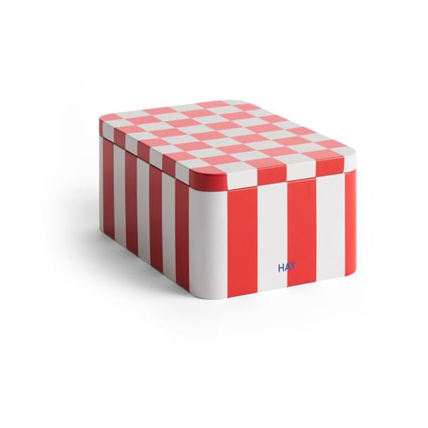 Bote Tin Container small - Red-off white - HAY