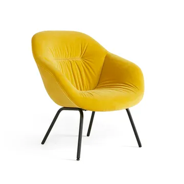 Butaca About a Lounge 87 Soft - Lola yellow-estructura de acero negra - HAY