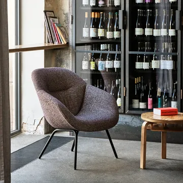 Butaca About a Lounge 87 Soft - Lola yellow-estructura de acero negra - HAY