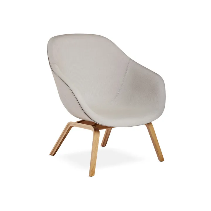 Butaca lounge About a Lounge 83 - steelcut trio 105 gris jaspeado-roble blanqueado - HAY