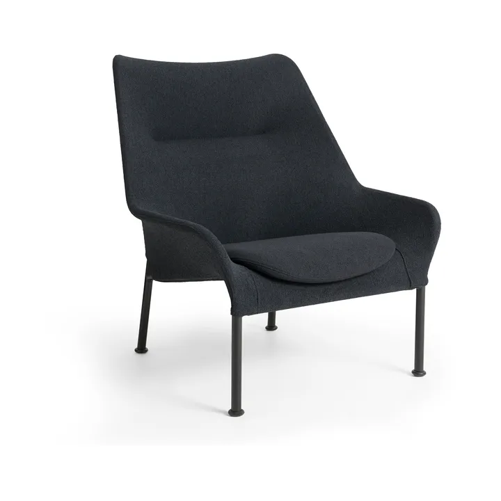 Butaca Lounge O2 Lounge Chair - Soft black-acero lacado negro - HAY