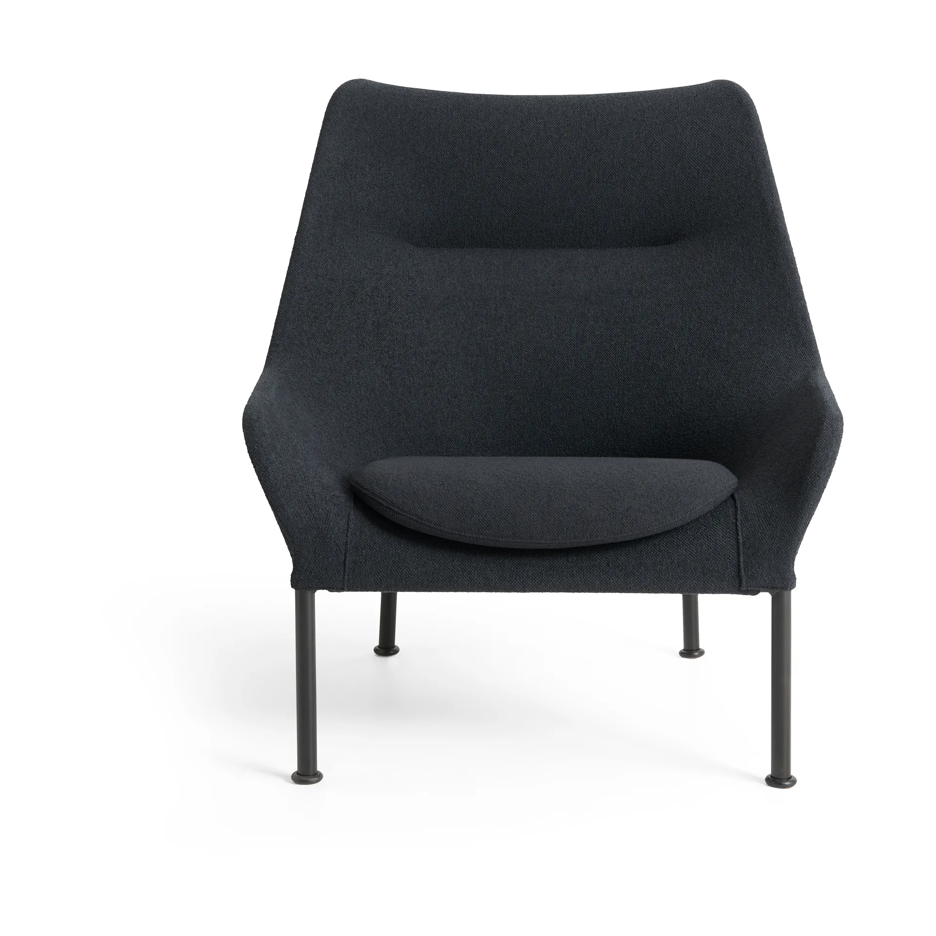 Butaca Lounge O2 Lounge Chair, Soft black-acero lacado negro HAY