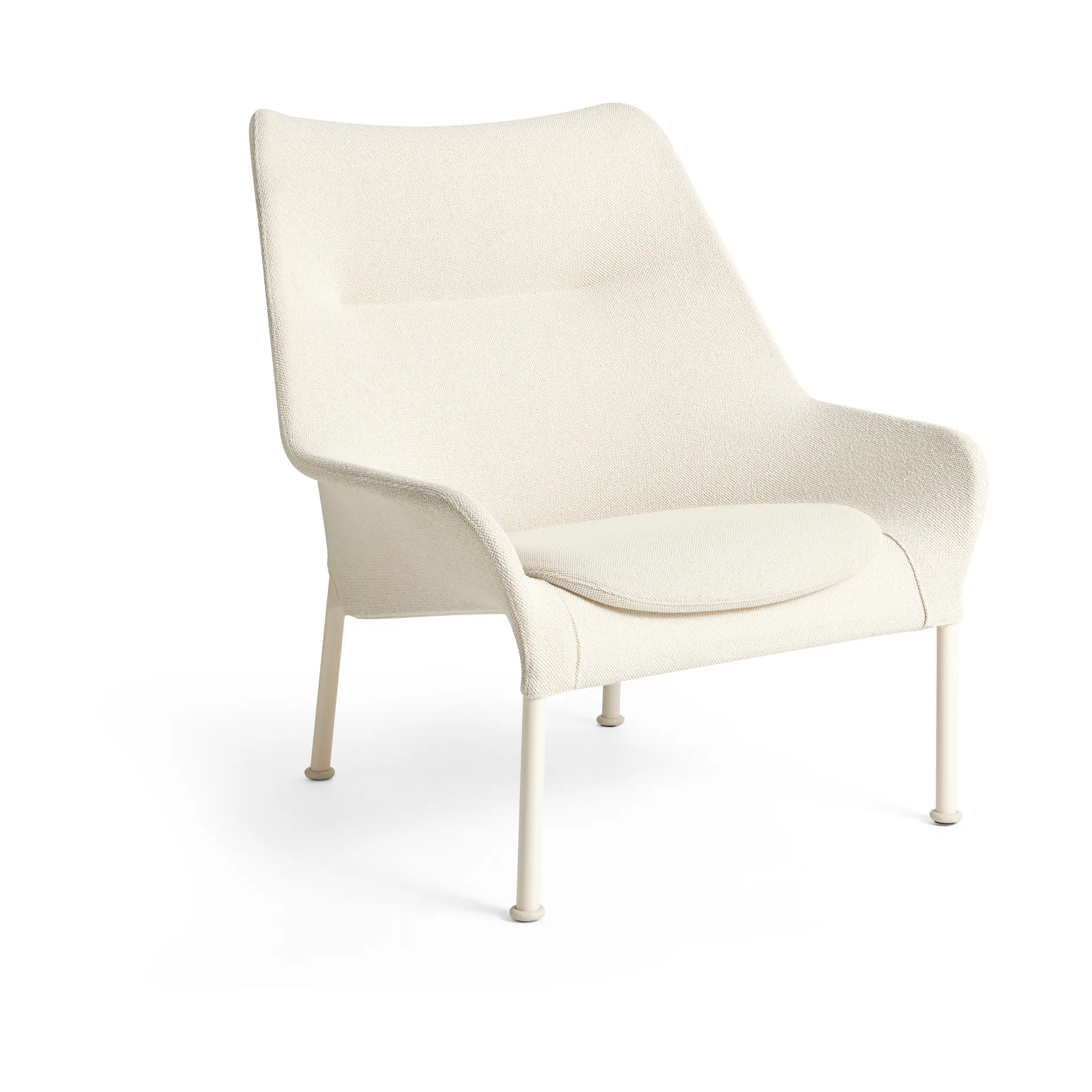 Butaca Lounge O2 Lounge Chair, Soft cream-acero lacado eggshell HAY