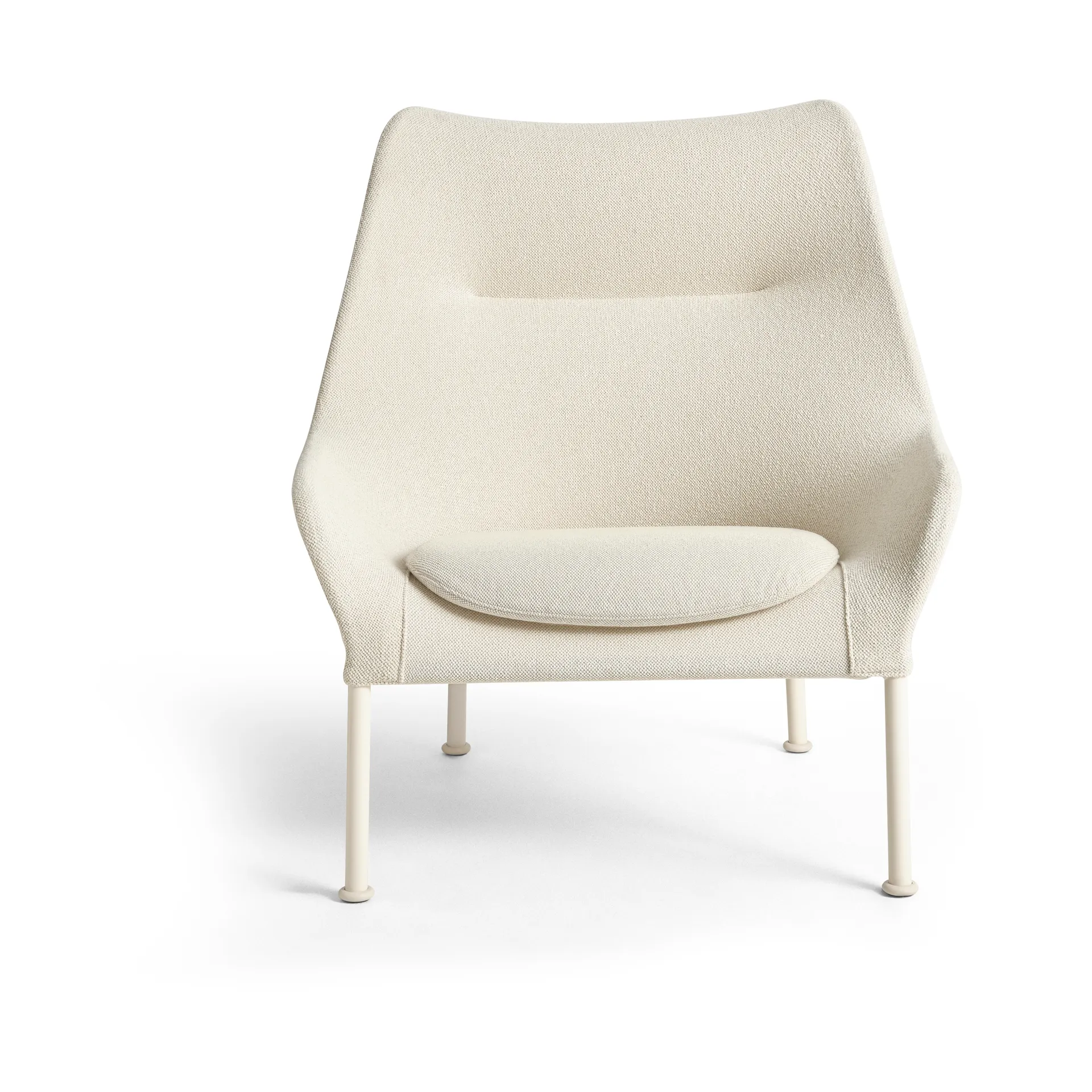 Butaca Lounge O2 Lounge Chair, Soft cream-acero lacado eggshell HAY