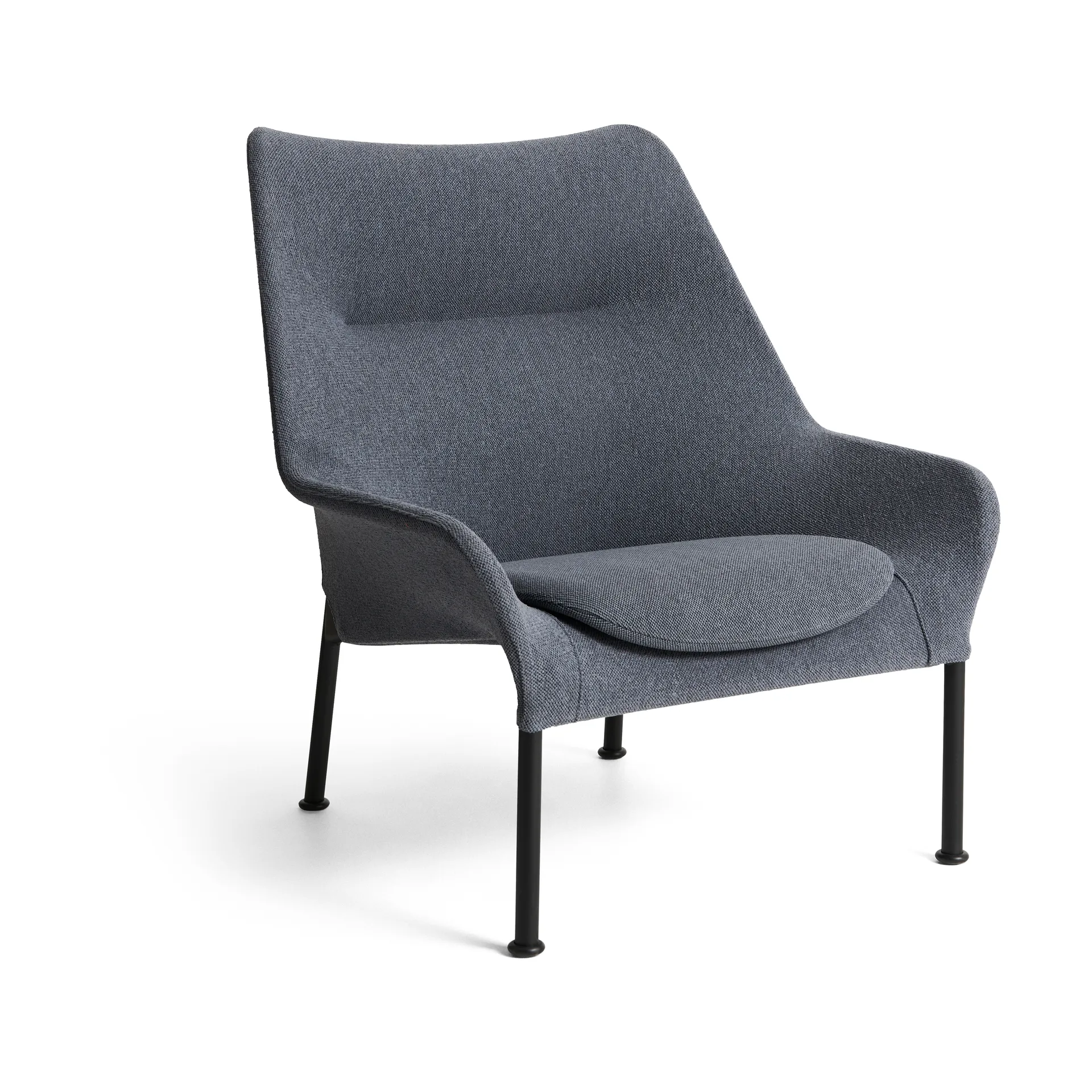 Butaca Lounge O2 Lounge Chair, Soft grey-acero lacado negro HAY