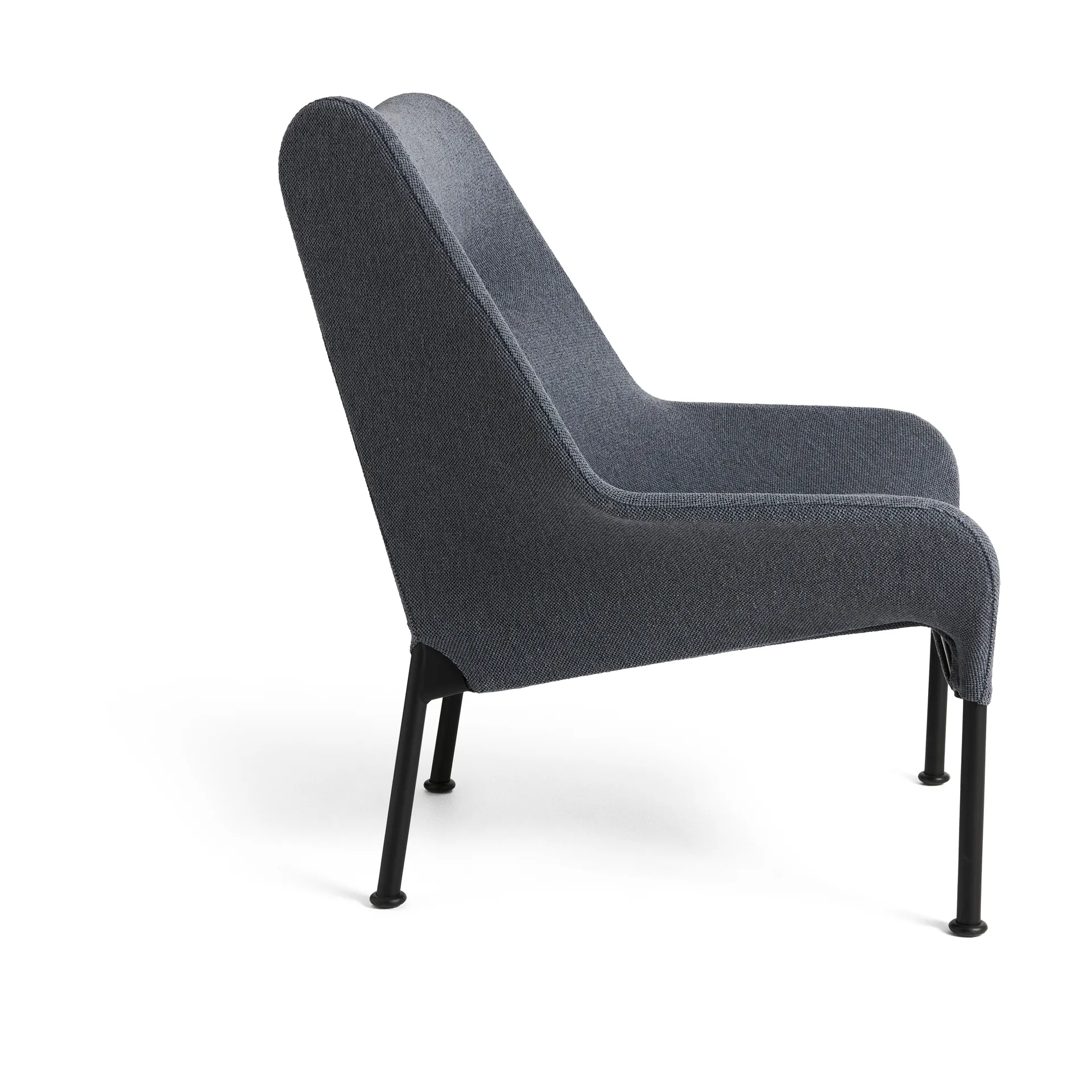 Butaca Lounge O2 Lounge Chair, Soft grey-acero lacado negro HAY