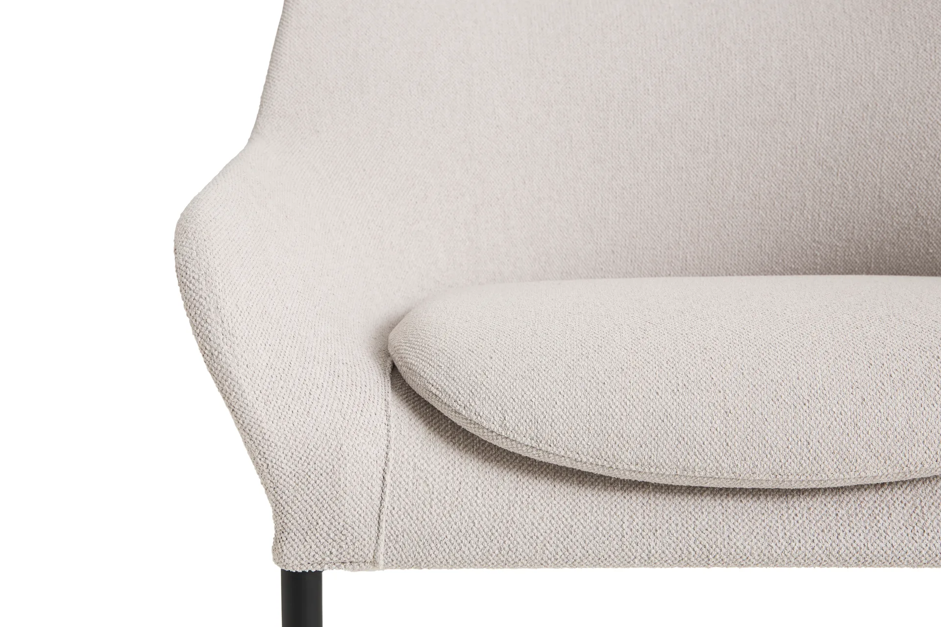 Butaca Lounge O2 Lounge Chair, Soft light grey-acero lacado negro HAY