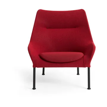 Butaca Lounge O2 Lounge Chair - Soft red-acero lacado negro - HAY