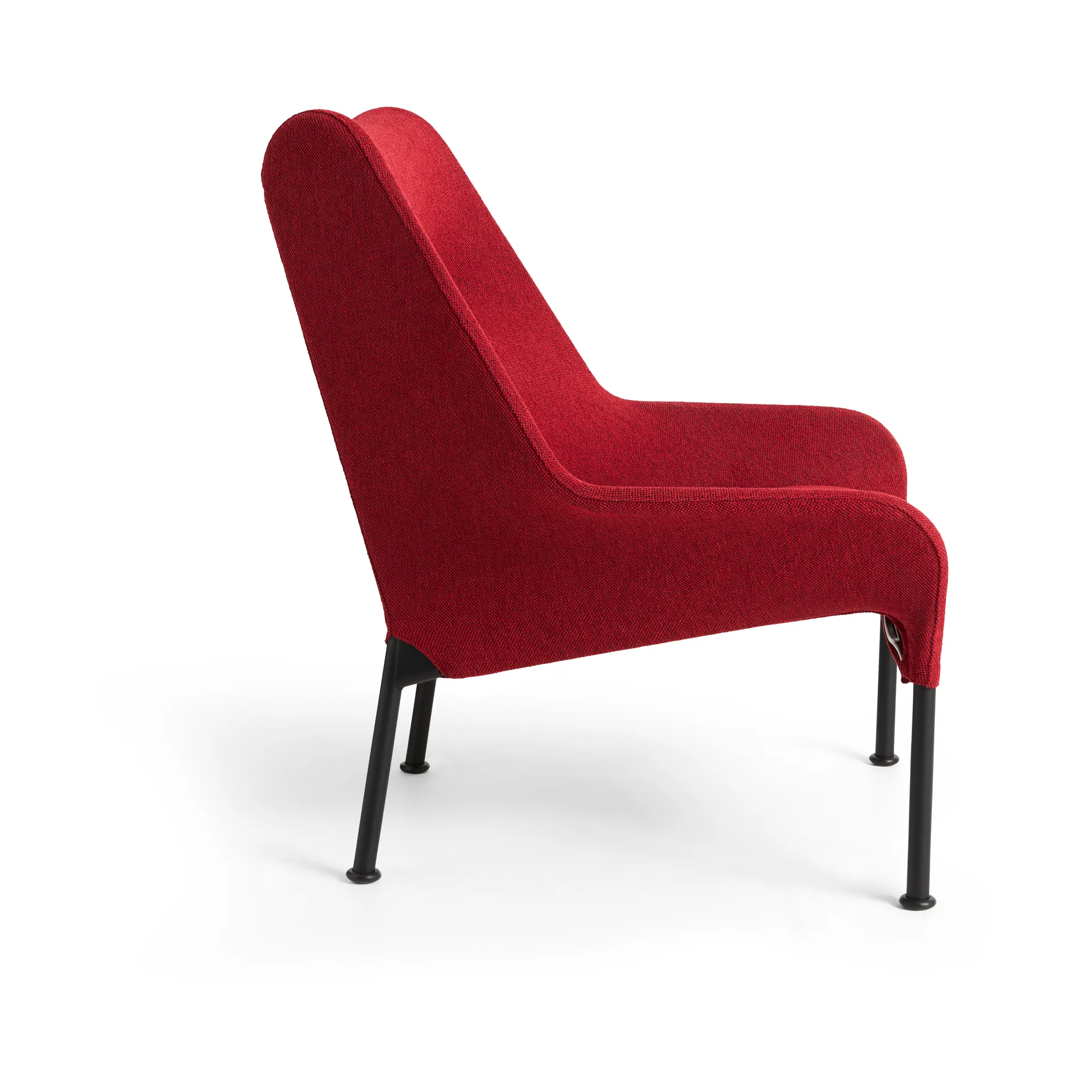 Butaca Lounge O2 Lounge Chair, Soft red-acero lacado negro HAY