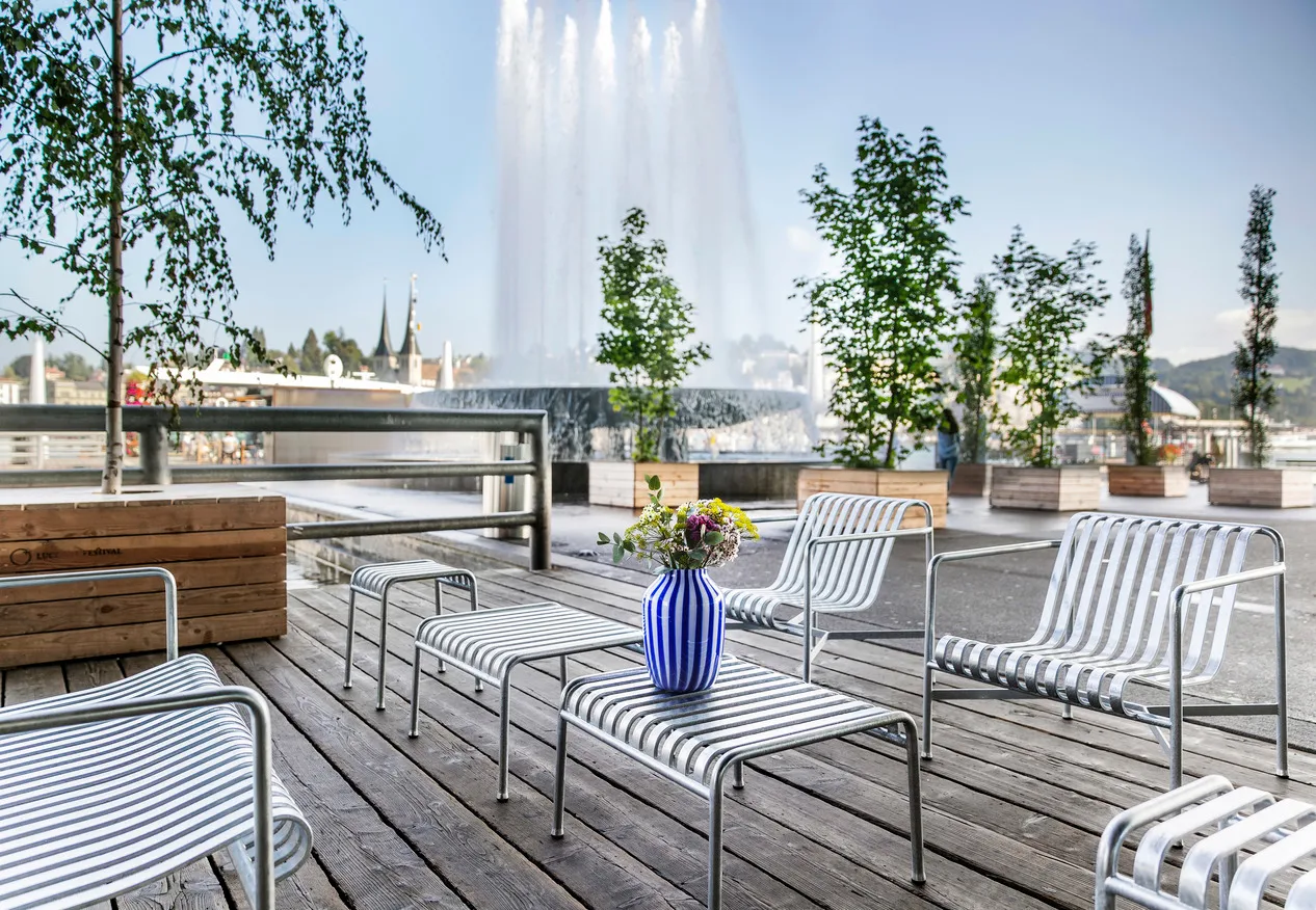 Butaca Lounge Palissade Low, hot galvanized HAY