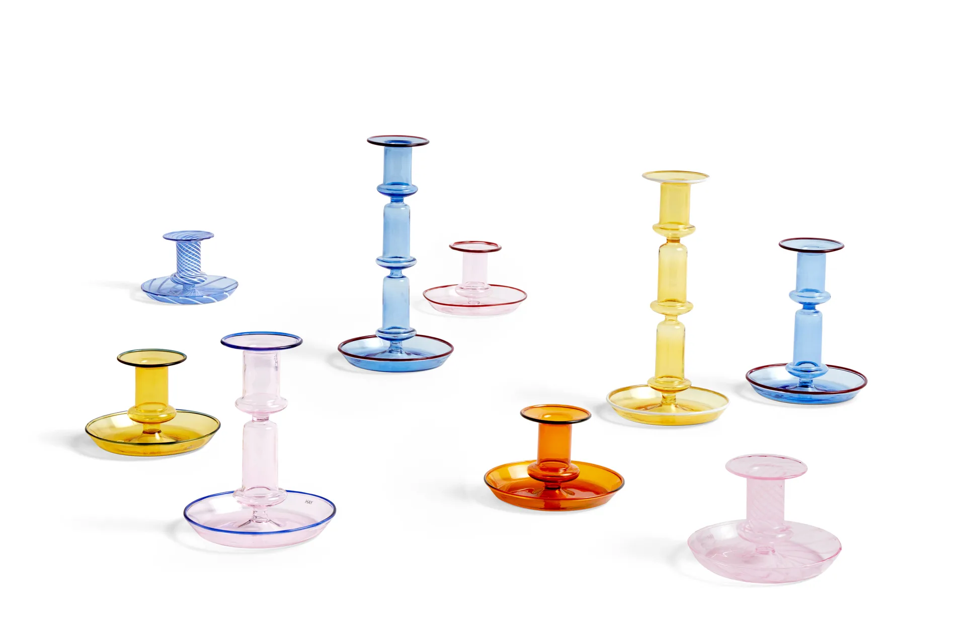 Candelabro Flare Stripe, azul claro HAY