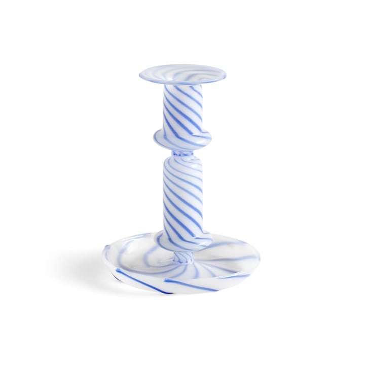 Candelabro Flare Stripe mediano - azul-blanco - HAY