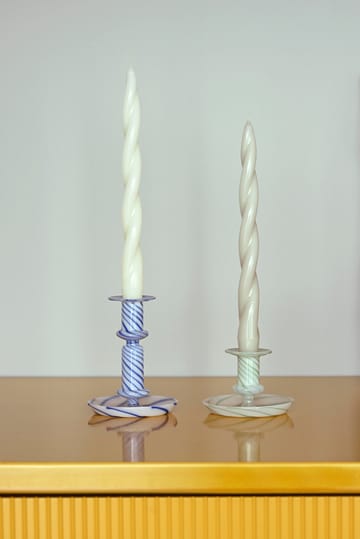 Candelabro Flare Stripe mediano - azul-blanco - HAY