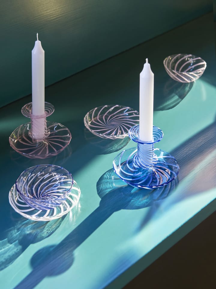 Candelabro Flare Stripe, Rosa-raya en blanco HAY
