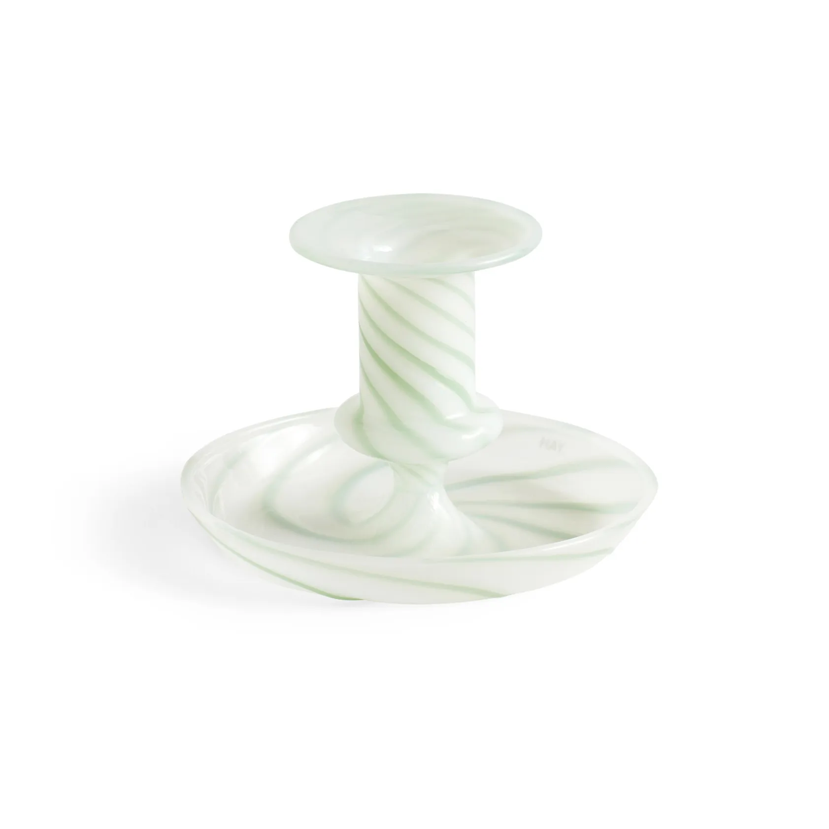 Candelabro Flare Stripe, verde-blanco HAY