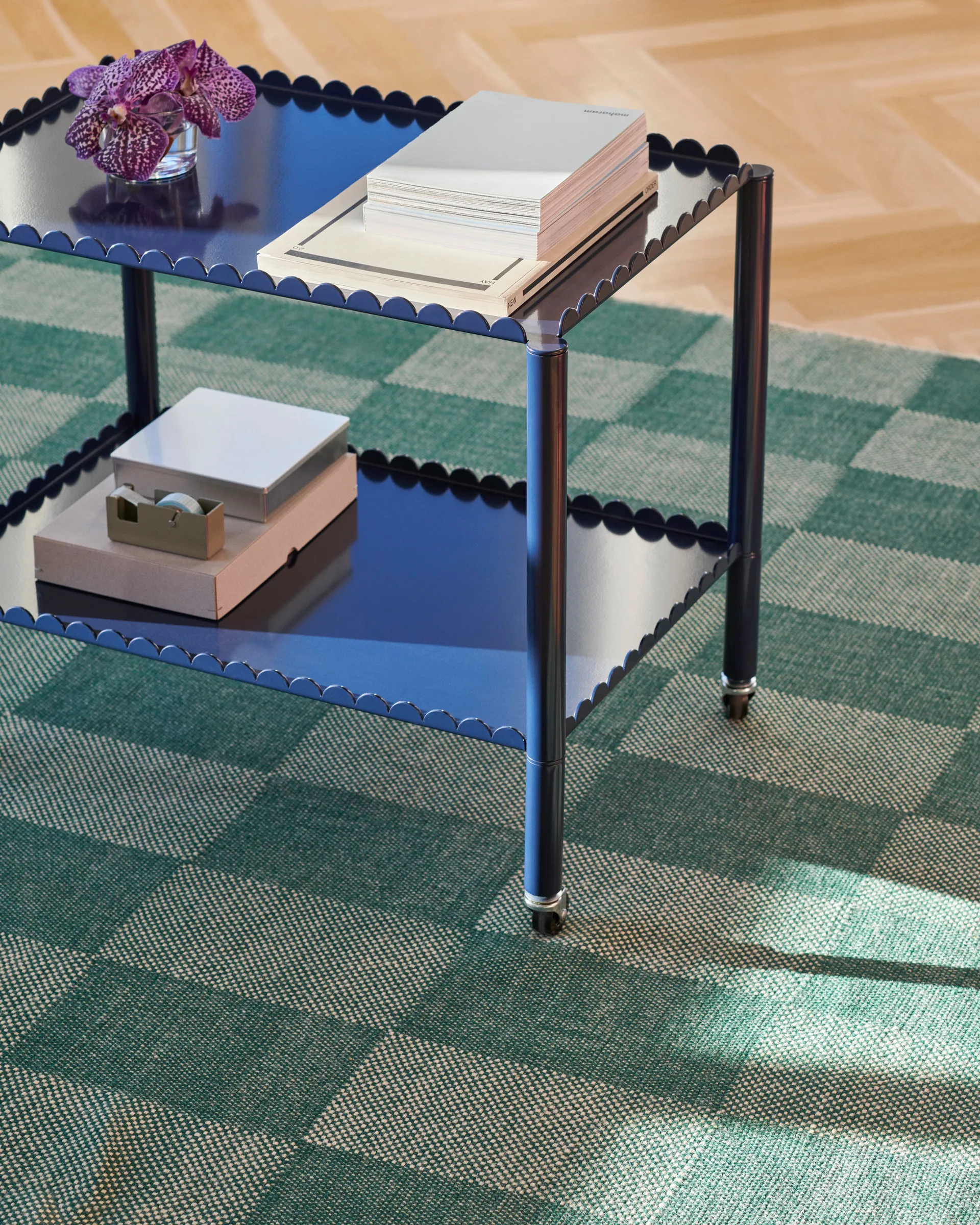 Carrito Arcs Trolley Low, Steel blue HAY