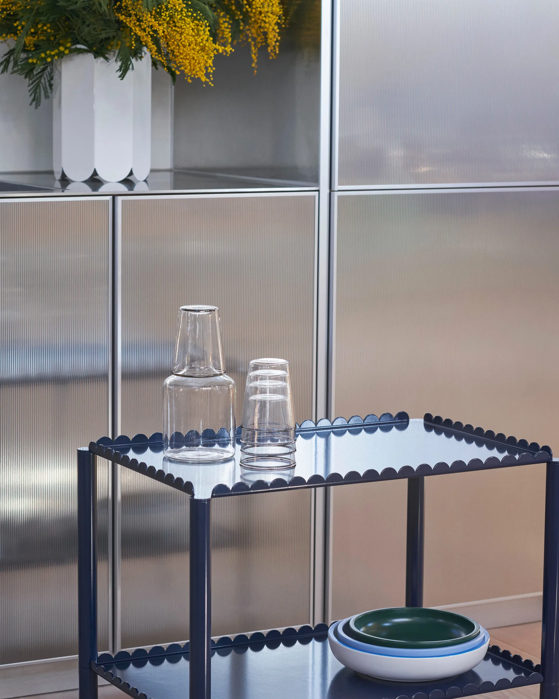 Carrito Arcs Trolley Low, Steel blue HAY