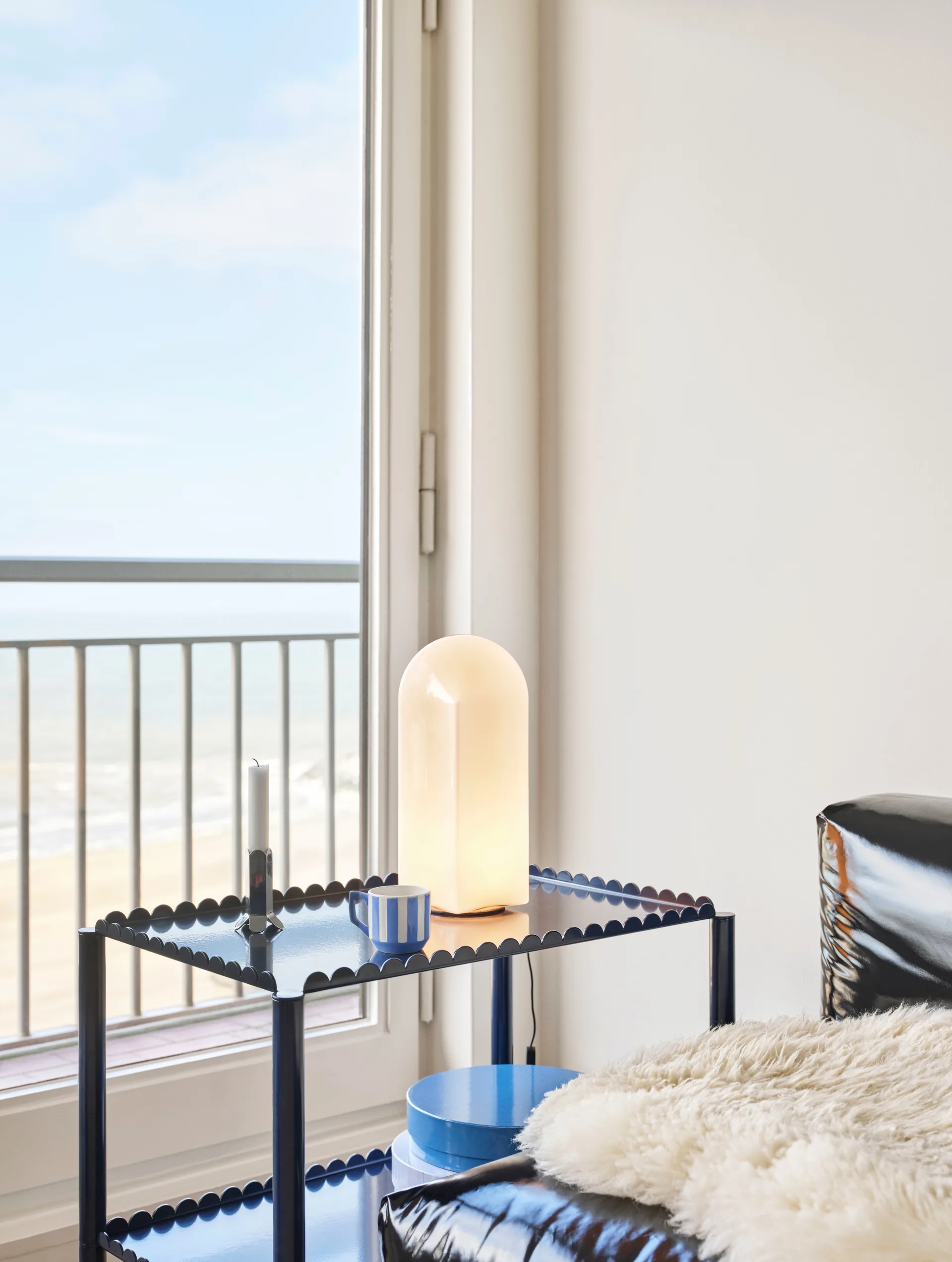 Carrito Arcs Trolley Low, Steel blue HAY