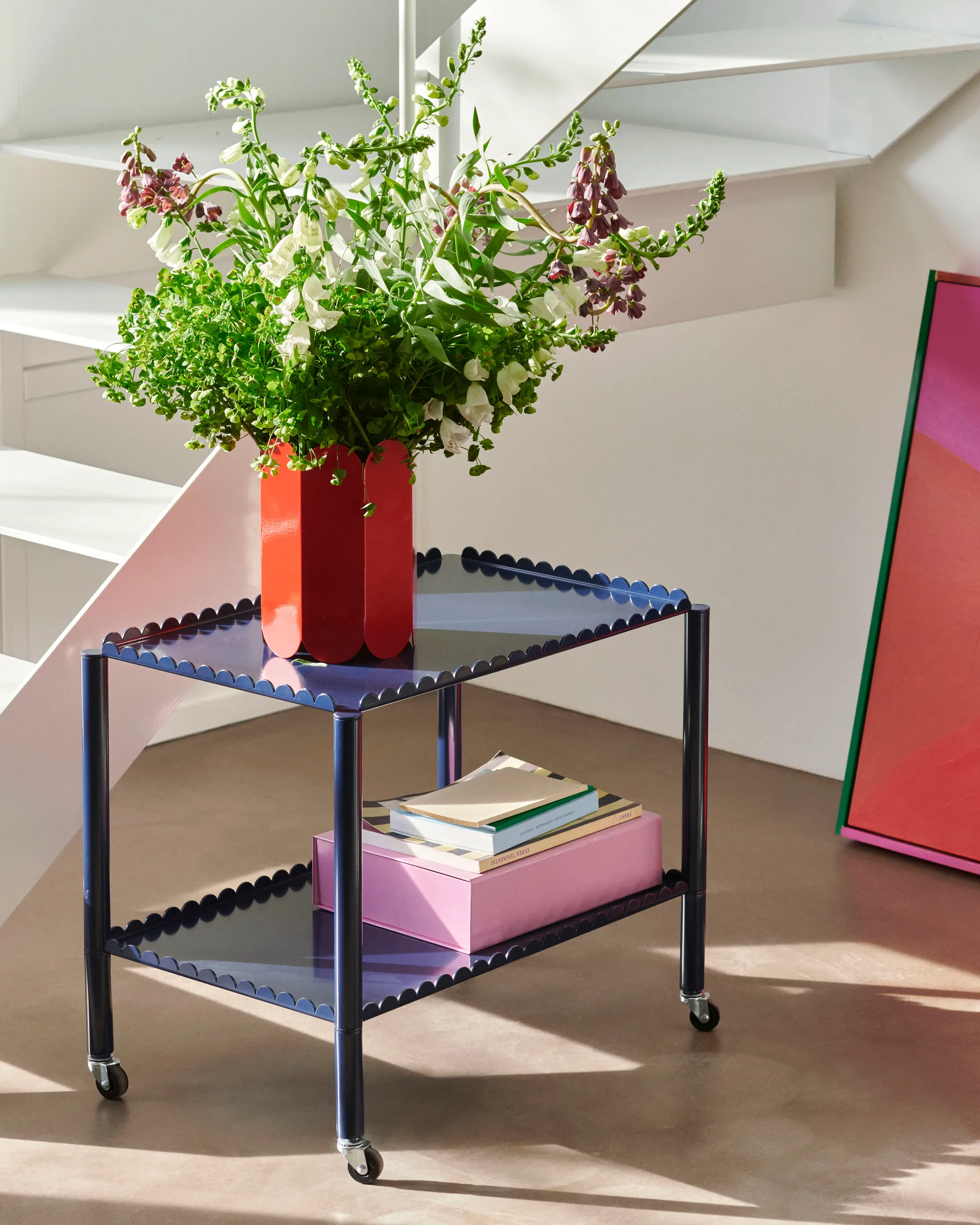 Carrito Arcs Trolley Low, Steel blue HAY