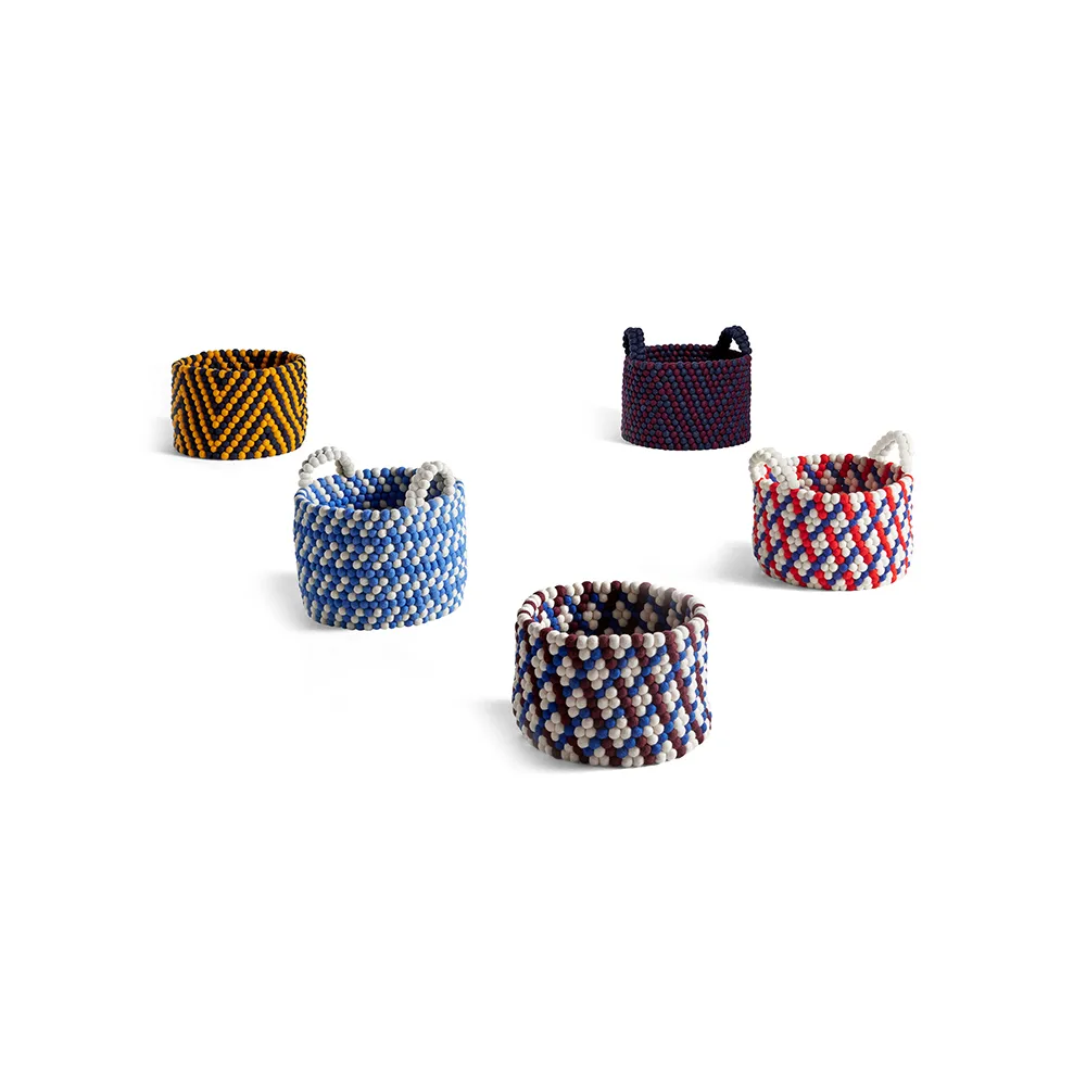 Cesta con asa Bead, Blue dash, large HAY