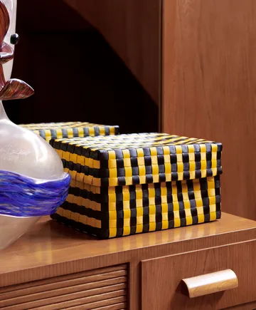 Cesta Maxim Stripe Box S 21x30 cm - amarillo-negro - HAY