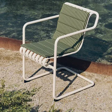 Cojín de asiento Terrazza Folding - Olive bold stripe, 82x40 cm - HAY