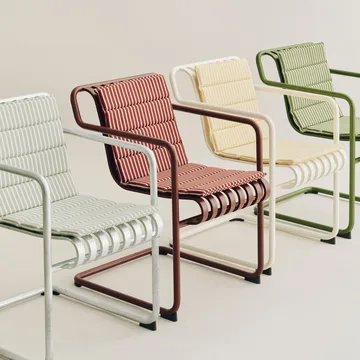 Cojín de asiento Terrazza Folding - Terracotta bold stripe, 82x40 cm - HAY