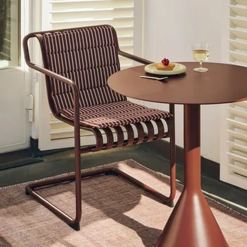 Cojín de asiento Terrazza Folding - Terracotta bold stripe, 82x40 cm - HAY