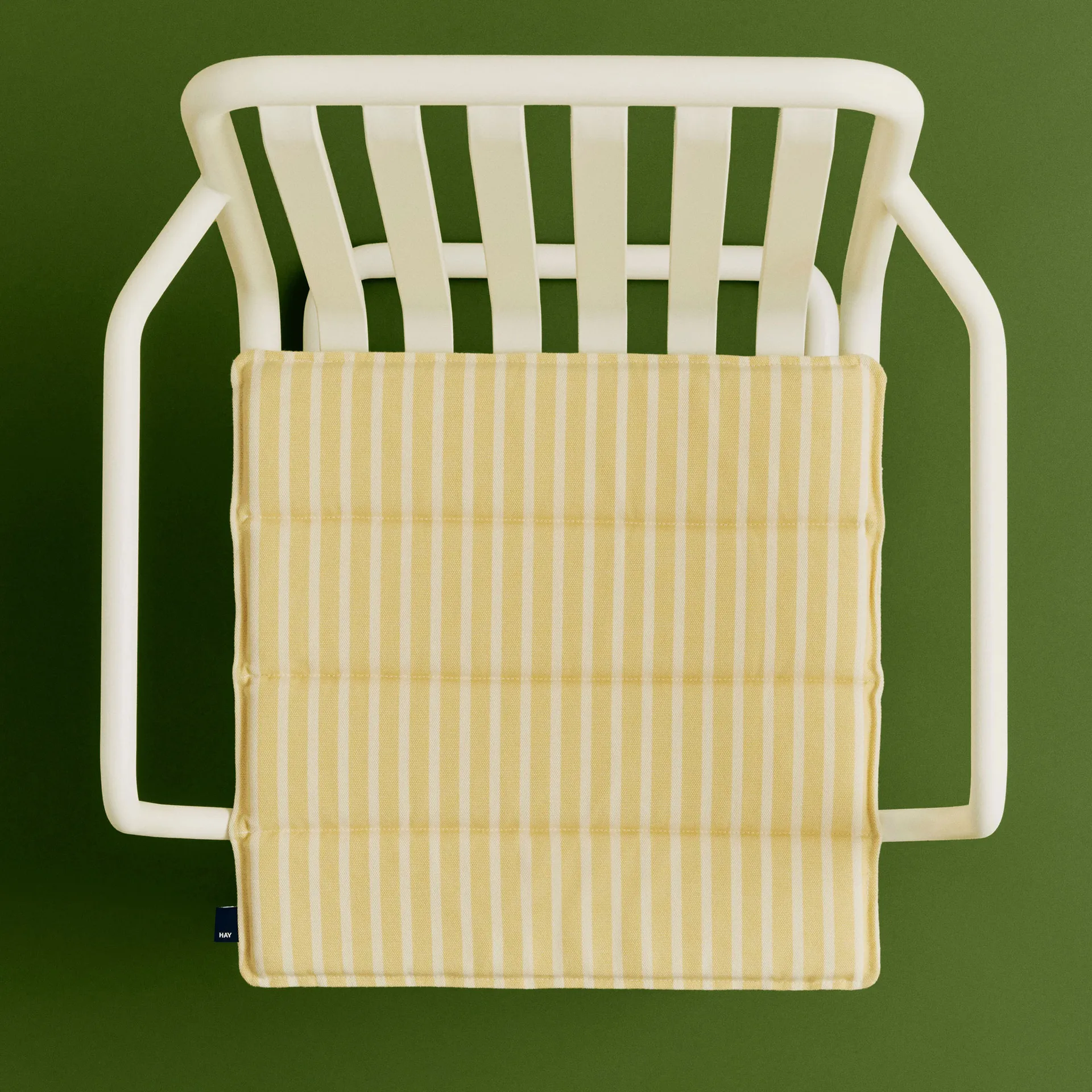 Cojín de asiento Terrazza, Yellow bold stripe, 40x40 cm HAY