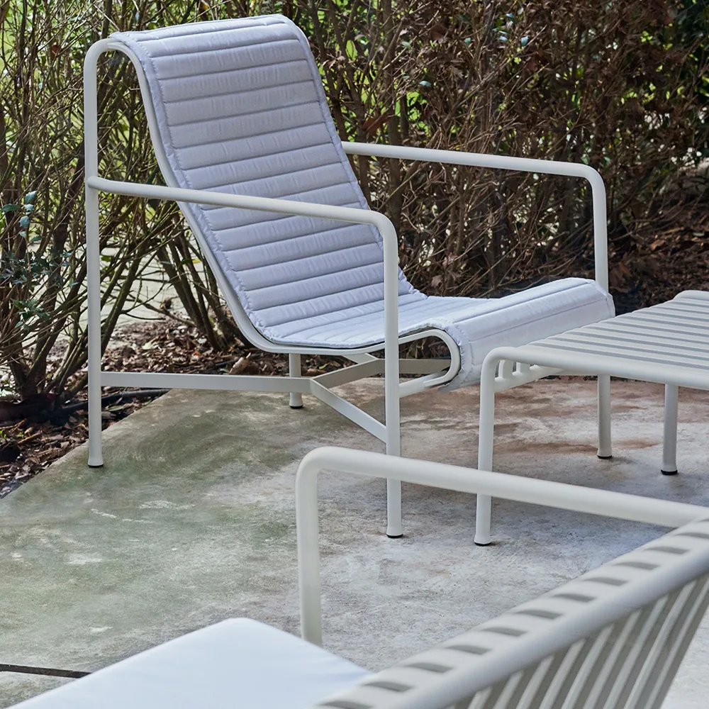 Cojín para Butaca Lounge Palissade High Quilted, Sky grey, para sillón lounge alto HAY