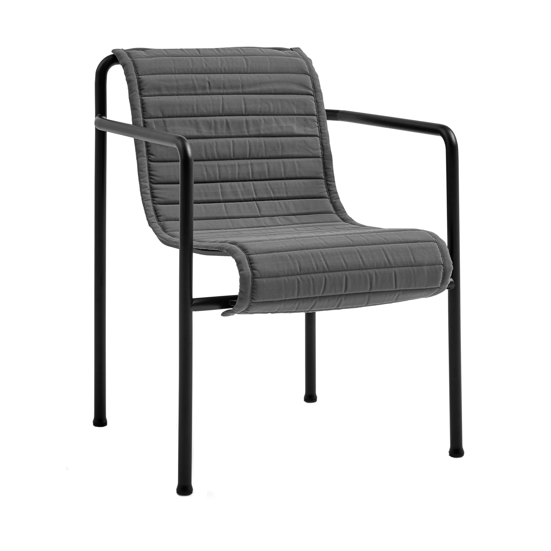 Cojín para silla con reposabrazos Palissade Dining Quilted, Anthracite HAY