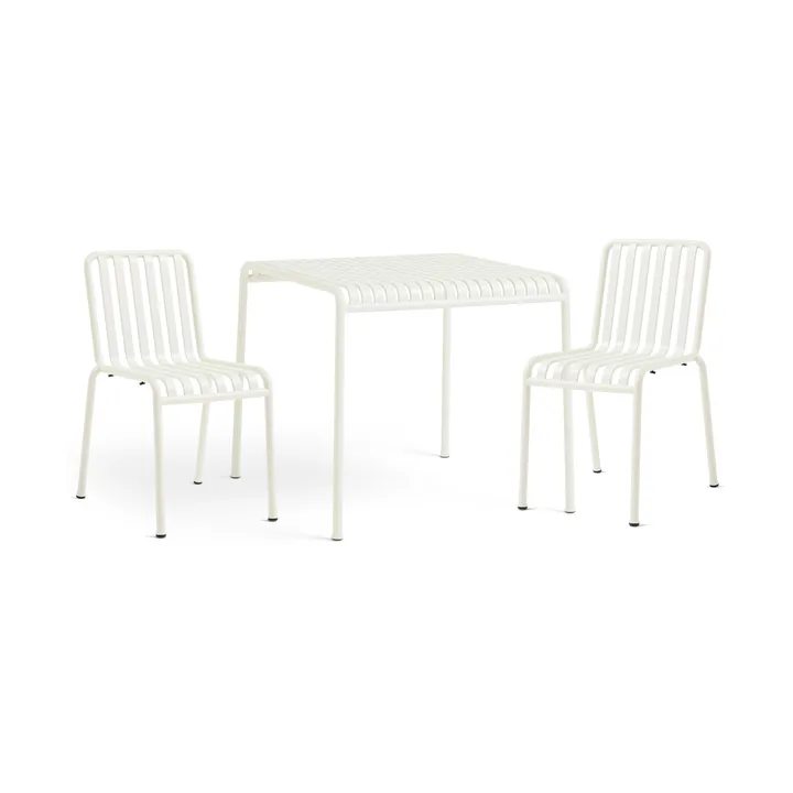 Conjunto de comedor Palissade 2 sillas 82,5x90 cm, cream white - HAY