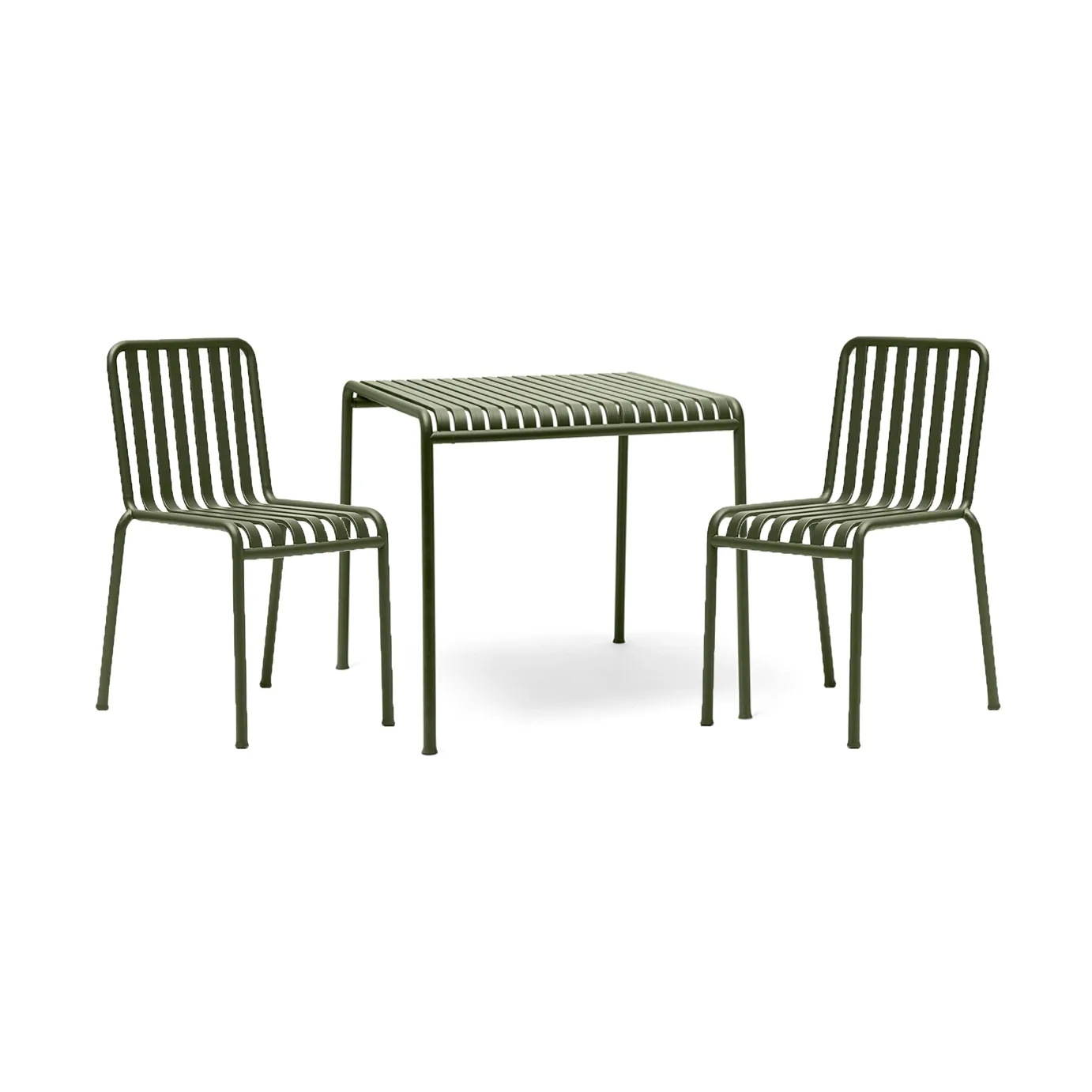 Conjunto de comedor Palissade 2 sillas 82,5x90 cm, olive,  HAY