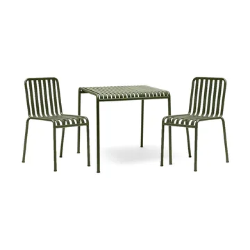 Conjunto de comedor Palissade 2 sillas 82,5x90 cm, olive - HAY