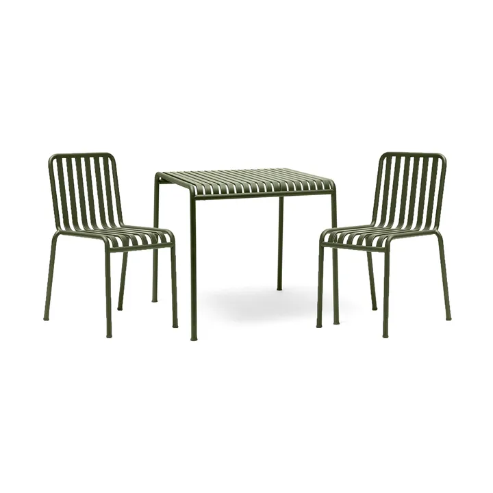 Conjunto de comedor Palissade 2 sillas 82,5x90 cm, olive - HAY