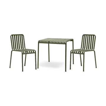 Conjunto de comedor Palissade 2 sillas 82,5x90 cm - Olive - HAY