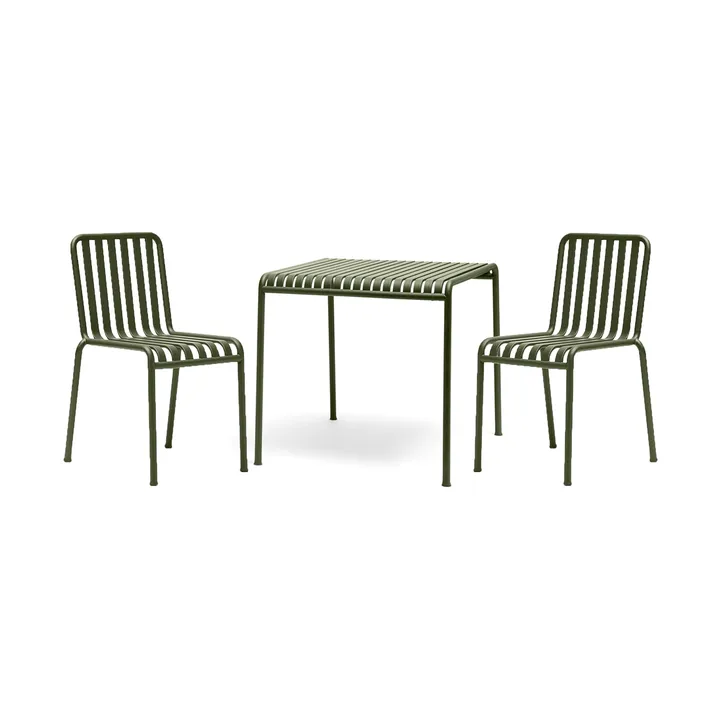 Conjunto de comedor Palissade 2 sillas 82,5x90 cm - Olive - HAY