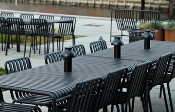 Conjunto de comedor Palissade 4 sillas 170x90 cm - Anthracite - HAY