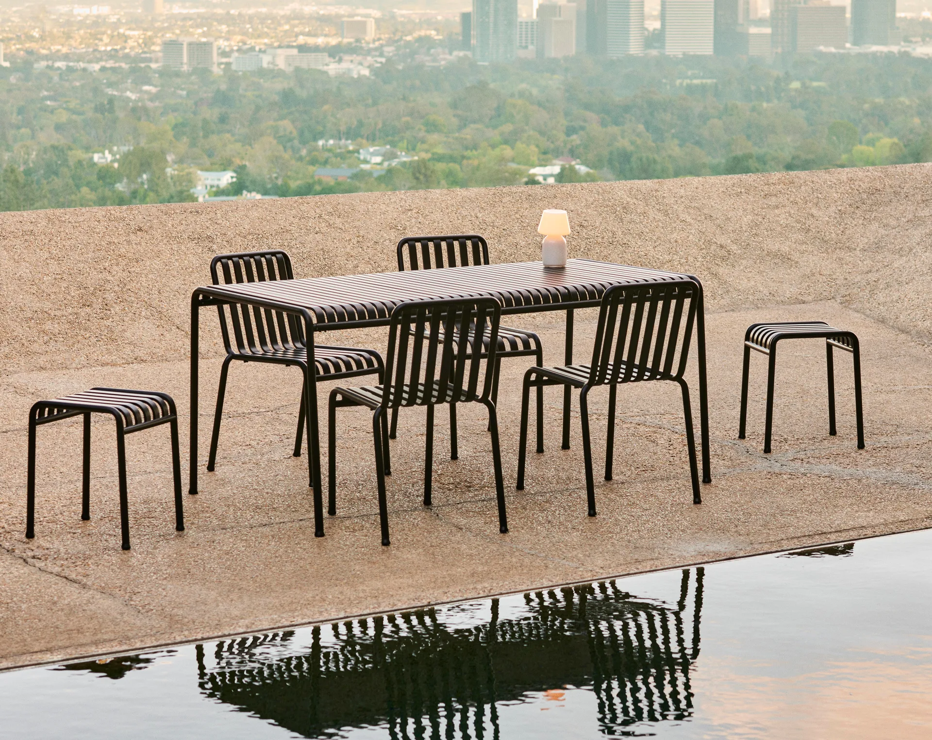 Conjunto de comedor Palissade 4 sillas 170x90 cm - Anthracite,  HAY