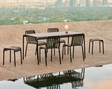 Conjunto de comedor Palissade 4 sillas 170x90 cm - Anthracite - HAY