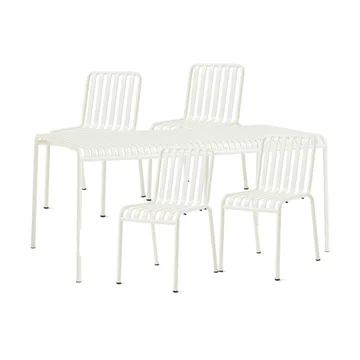 Conjunto de comedor Palissade 4 sillas 170x90 cm, cream white - HAY
