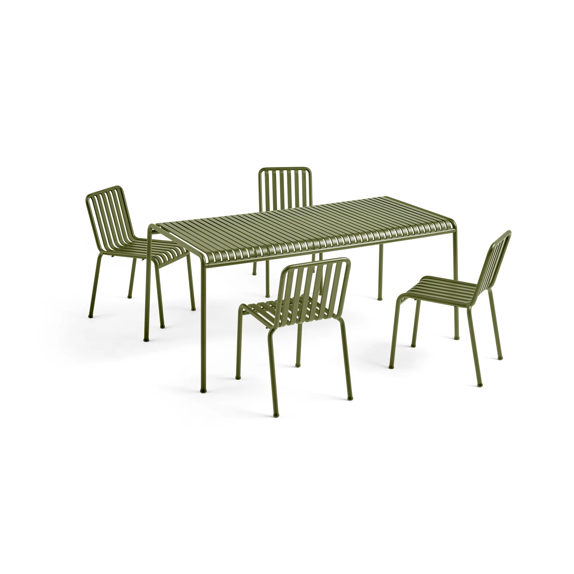 Conjunto de comedor Palissade 4 sillas 170x90 cm - Olive HAY