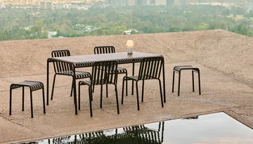 Conjunto de comedor Palissade 6 sillas 170x90 cm, anthracite - HAY