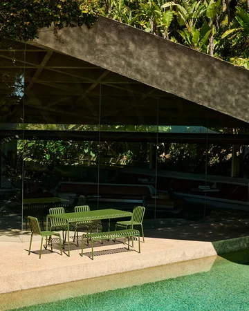 Conjunto de comedor Palissade 6 sillas 170x90 cm, olive - HAY