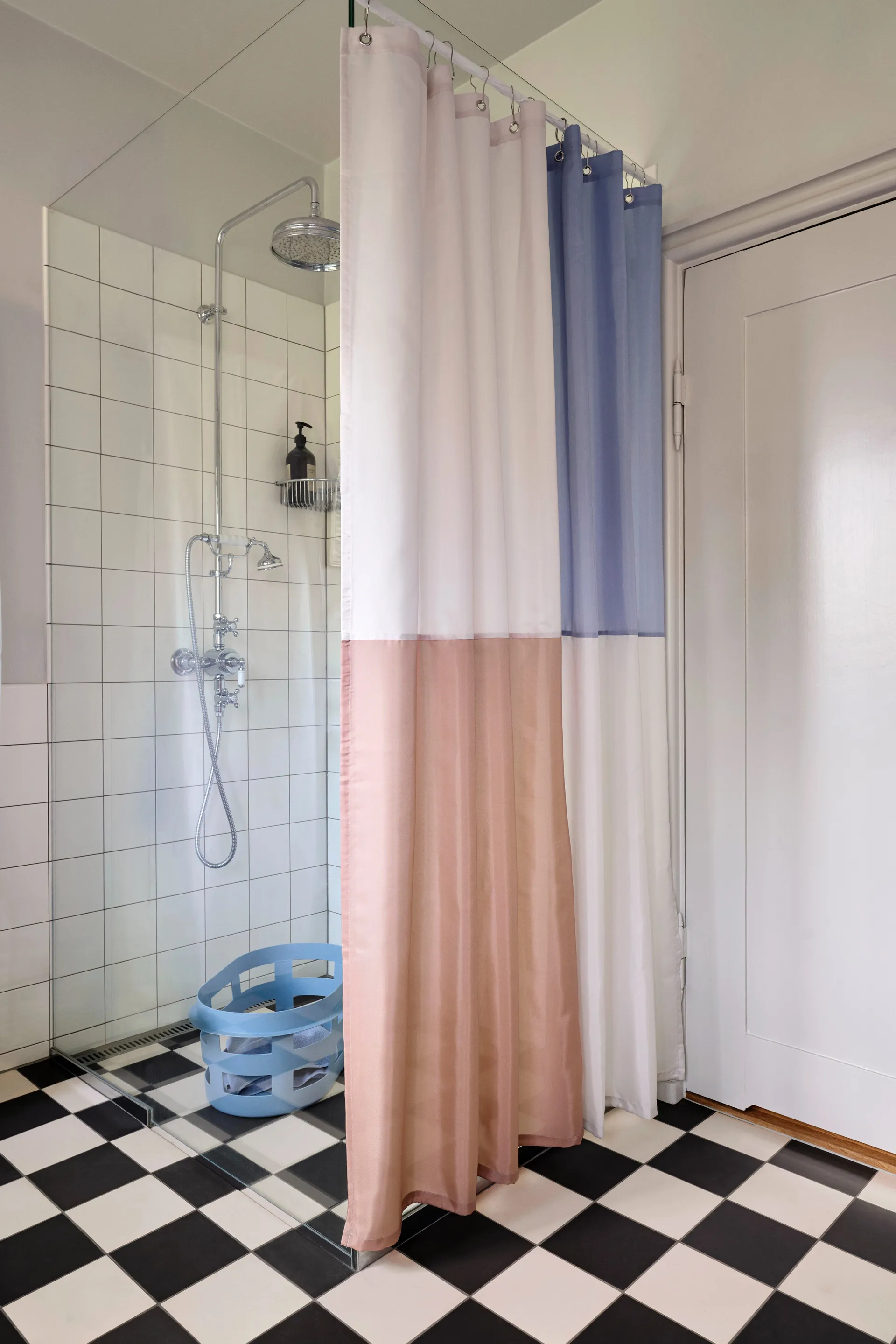 Cortina de baño Check 180x200 cm, Blue HAY