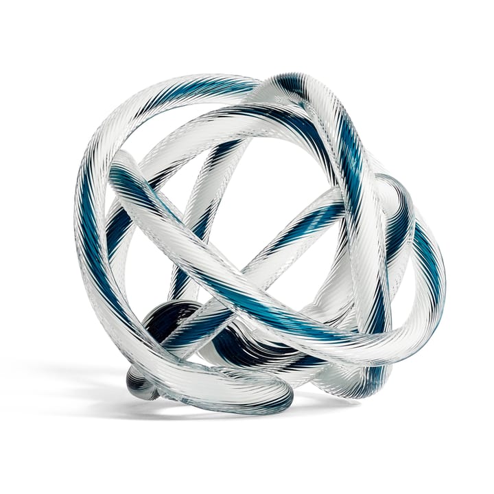 Escultura de cristal Knot No 2 L - Teal-white - HAY